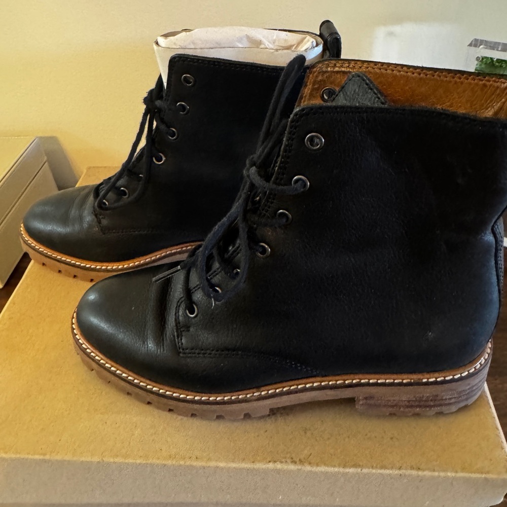 Madewell Claire Black Leather Ankle Boots